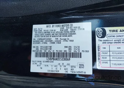 2014 Ford Mustang V6 z USA, uszkodzony, nr VIN 1ZVBP8AM2E5330069